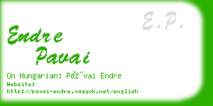 endre pavai business card